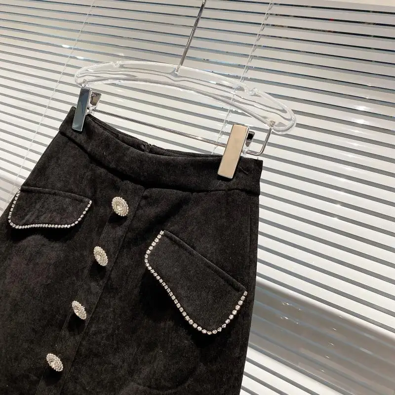 Женская осенне-зимняя мини-юбка трапециевидной формы с высокой талией и узором