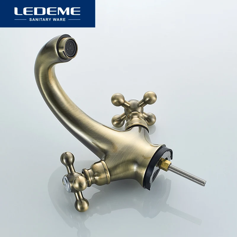 Смеситель для раковины LEDEME L1019C Бронзовый Матовый кран ванной комнаты горячей и