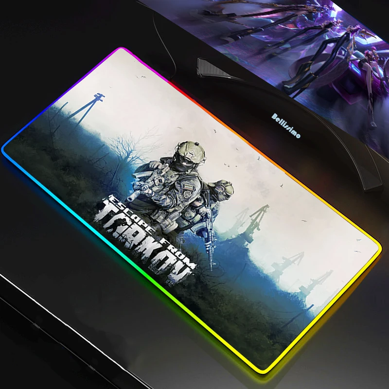 

RGB LED Gaming Mouse Pad Mousepad Gaming Mouse Pad Keyboard Desk Carpet Game Rubber No-slip Mouse Mat Gamer Escape From Tarkov
