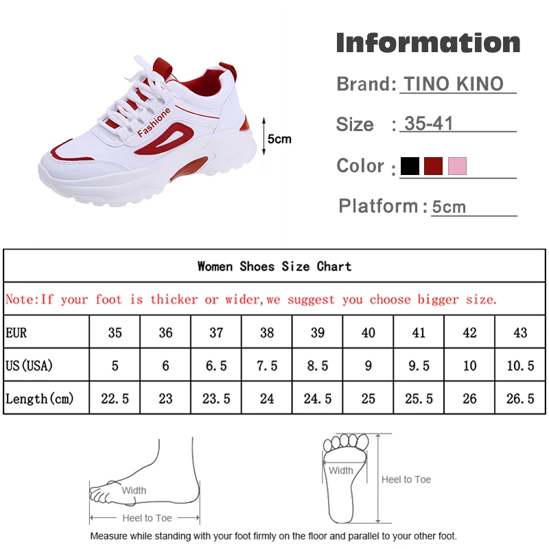 

Woman Spring Chunky Sneakers Ladies Lace Up Fashion Vulcanized Shoes Women Casual Female Flat Platform Mujer Walking Footwear