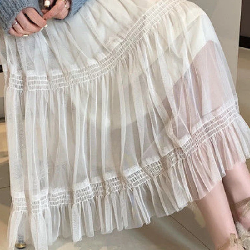 

NEW Skirts Women Friends Autumn Korean Style All-match Comfortable Sweet A-line Popular Simple Empire Solid Elegant Fit Soft Fol