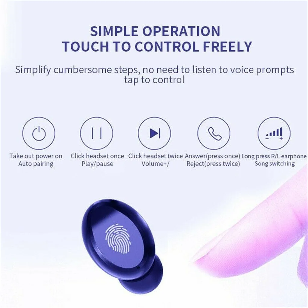 Bluetooth-гарнитура 5 0 беспроводные наушники IPX7 водонепроницаемая бинауральная