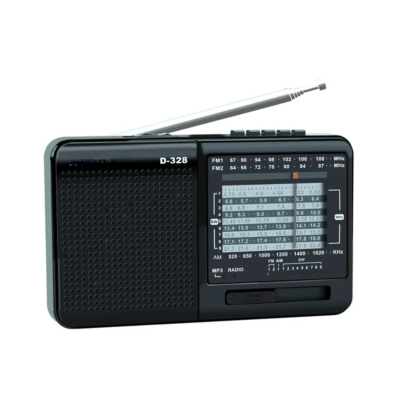 

Free shipping Radio fm D-328 FM Radio AM SW Portable Shortwave Radio Band MP3 Player With TF Card Jack 4Ω/3W Radio Receiver