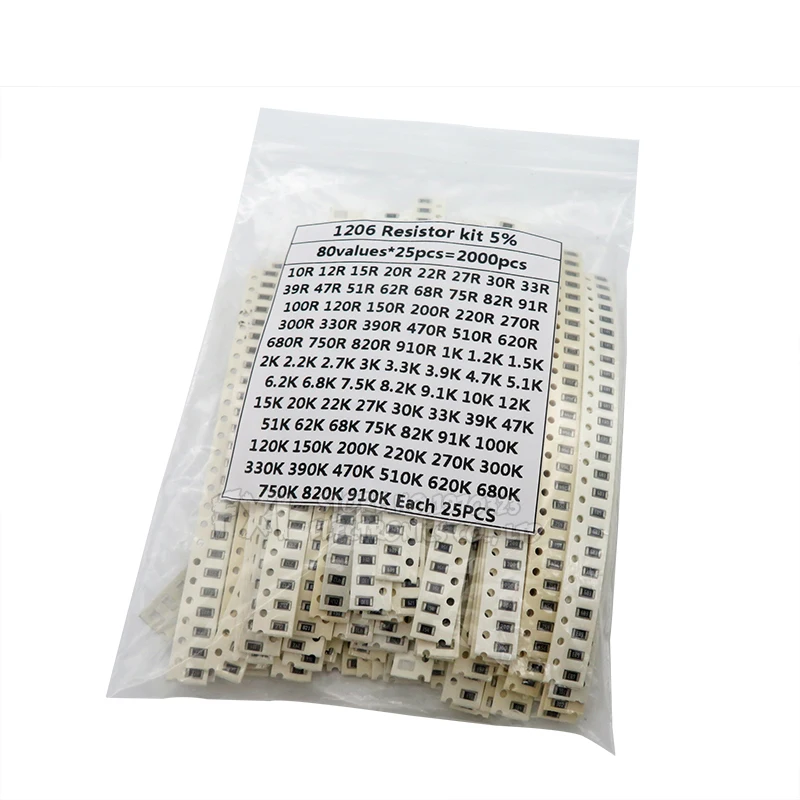 2000 шт. набор резисторов 10 Φ ohm 1206 SMD Ассорти 5% 80 значений * 25 10K 470/100/680 Ом|Резисторы| |