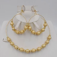 2021 new high quality fashion dubai jewelry set gold color wedding african beads jewelry necklace earrings