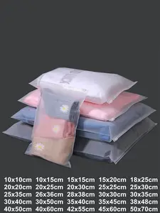 Pochettes givrées à fermeture éclair 100 pièces/lot, sac de rangement en  plastique à fermeture éclair, pochette d'emballage alimentaire transparente  mate - AliExpress