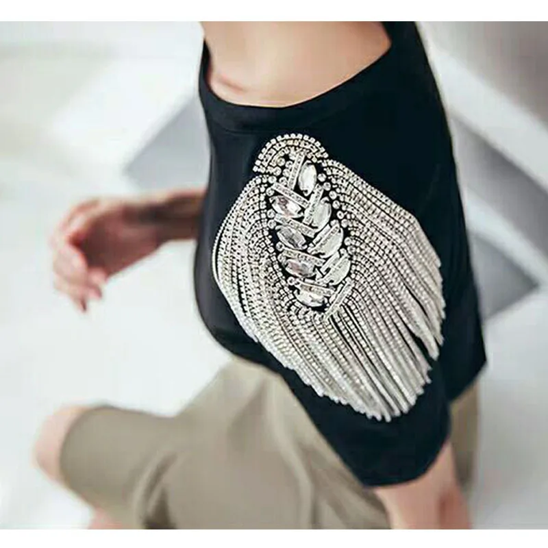 2 шт./лот блестящие хрустальные нашивки со стразами для одежды брошь аппликация