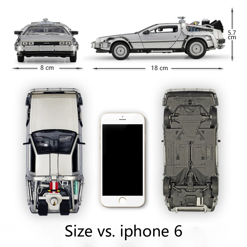 Welly литая в масштабе 1:24 модель автомобиля Delorean для фильма Назад будущее часть 1/2/3