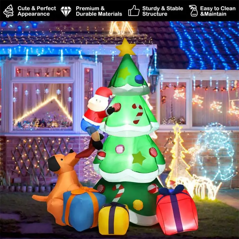 

2,1 м Рождественская елка надувная модель светодиодная светящаяся в темноте Рождественская елка надувная собака Газон Двор Декор AU EU UK US вил...