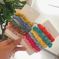 new women simple stripe letter print solid plain hair scrunchies set fabric elastic rubber bands vintage hair rope headbands
