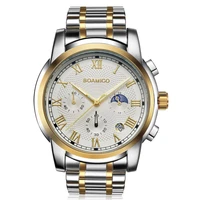 2022 new watches men luxury brand boamigo chronograph men sports watches waterproof full steel dress fashion quartz mens watch