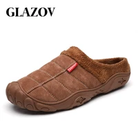 glazov slippers house mens winter shoes soft man home slippers cotton shoes fleece warm anti skid man slippers high quality