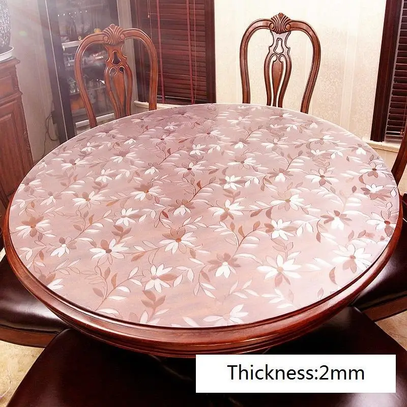 Шебби шик пластиковая скатерть Tafellaken свадебная круглая из ПВХ для стола