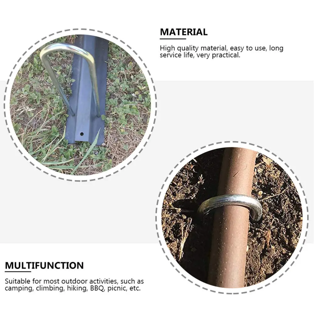 

4pcs Tent Stake Tent U Shape Garden Stake Landscape Pin Camping Supplies