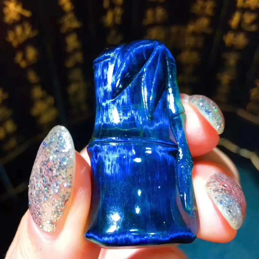 Genuine Natural Pietersite Pendant 37x19x10mm Bamboo For Chatoyant Blue Crystal Healing Gemstone Women AAAAA | Украшения и