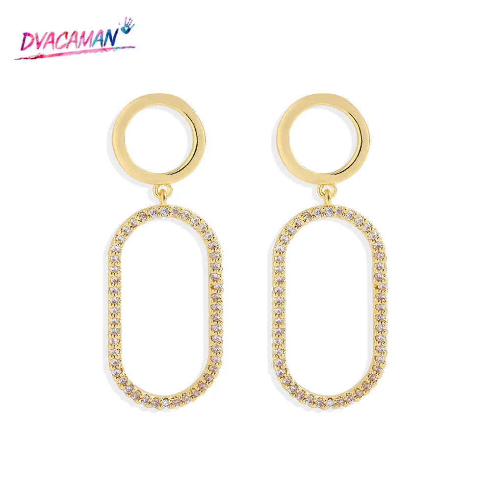 

Dvacaman Unusual Geometric Copper Inlaid Zirconium Drop Earrings Women 2020 Jewelry Trend Rhinestone Rectangle Maxi Earrings