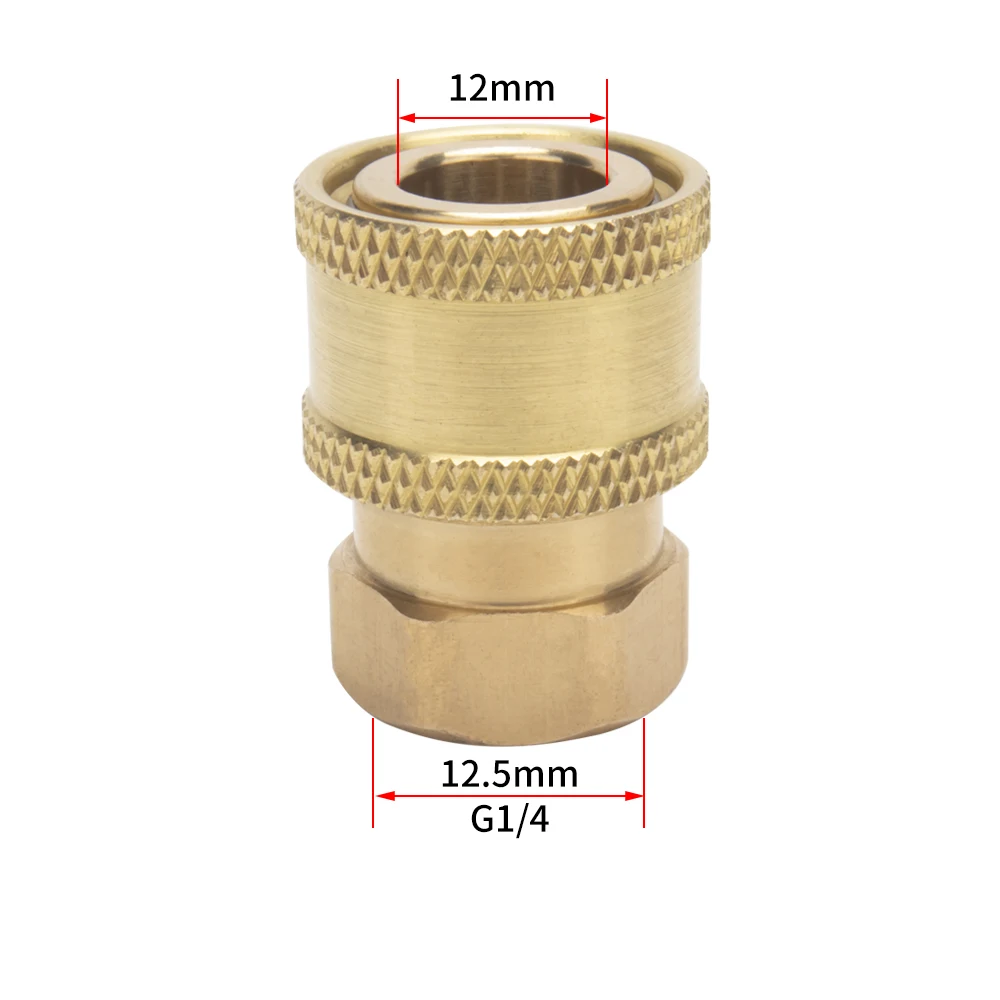 

High Pressure Washer Car Washer Brass Connector Adapter Coupler G1/4 Female + 1/4" Quick Disconnect Release Socket Fitting