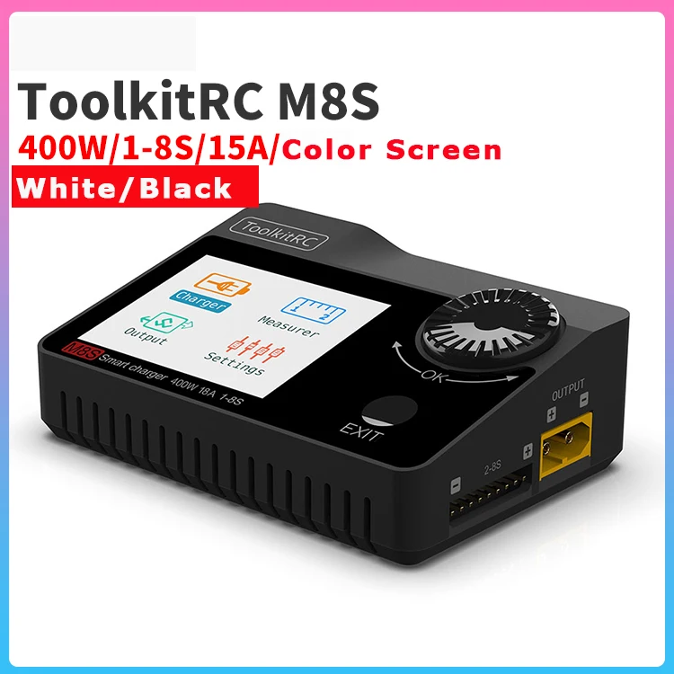 Балансирующее зарядное устройство ToolkitRC M8S 400 Вт 18А с цветным экраном для батарей