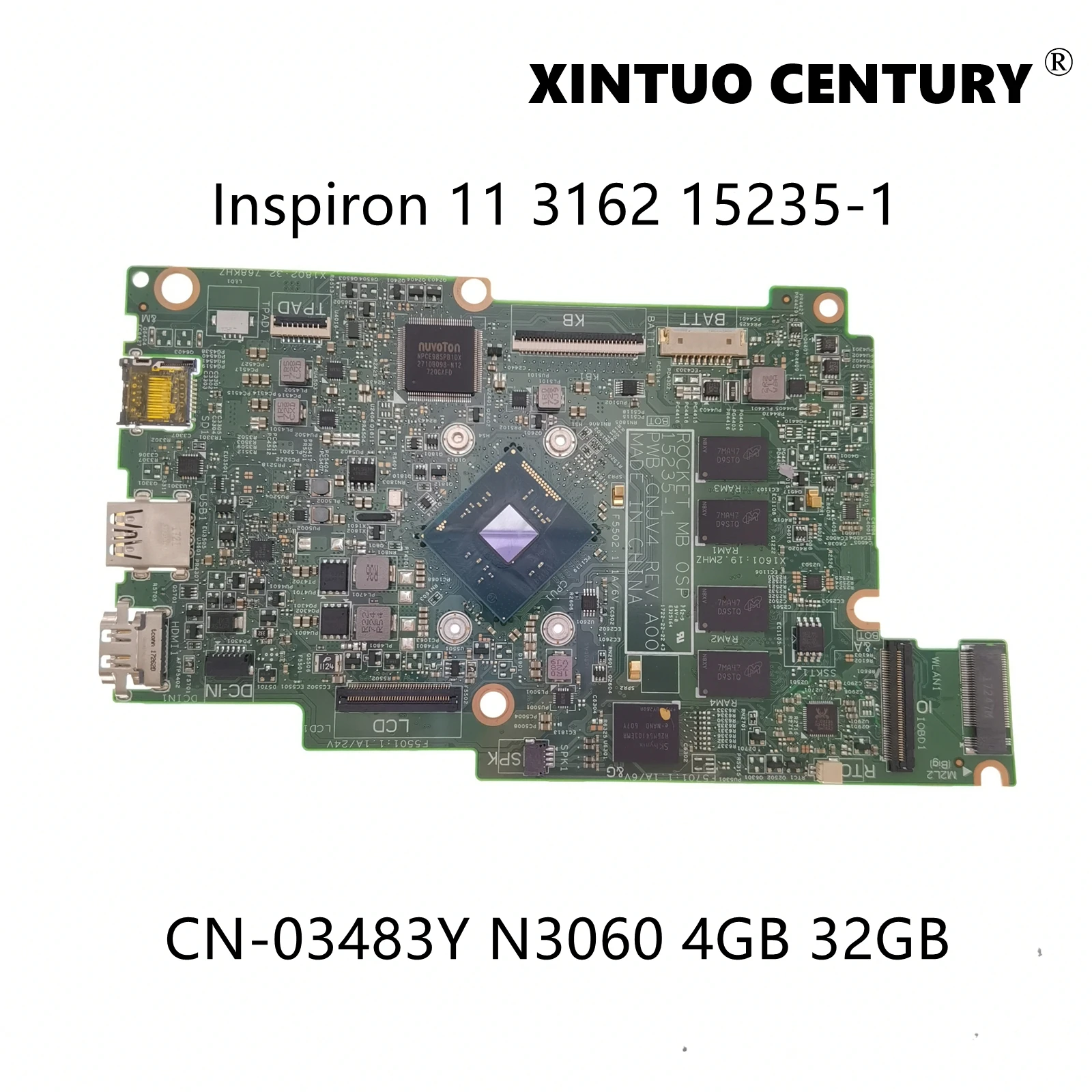 

15235-1 Mainboard For DELL Inspiron 11 3162 N3060 CPU Laptop Motherboard CN-04DC9V CN 4DC9V Tested work