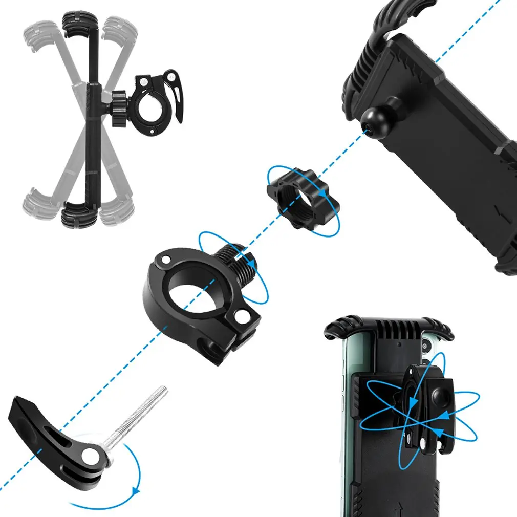 Motorcycle Bicycle Moto Bike Phone Navigation Holder Support handlebar Rearview Mirror Mount Clip Bracket for Mobile CellPhone