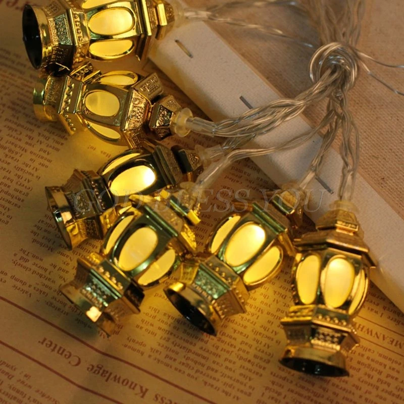 

1.65m 10 Lights Stereo palace lamp LED Eid Mubarak Decorative String Lights Ramadan Kareem Decoration Accessories Muslim Islam