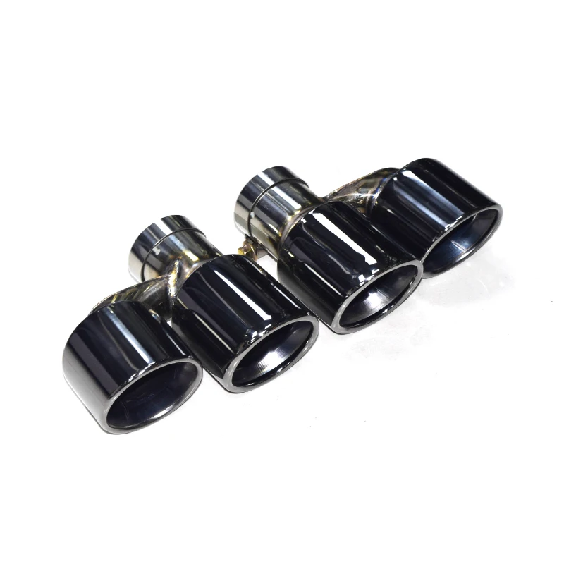 1 пара 4 выхлопных трубы из нержавеющей стали серебристого/черного