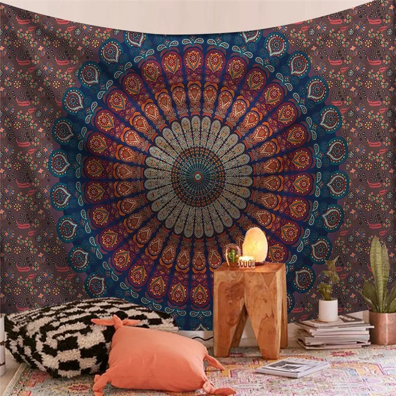 

Indian Mandala Big Tapestry Wall Hanging Sandy Beach Throw Rug Blanket Camping Travel Mattress Bohemian Sleeping Pad Tapestries