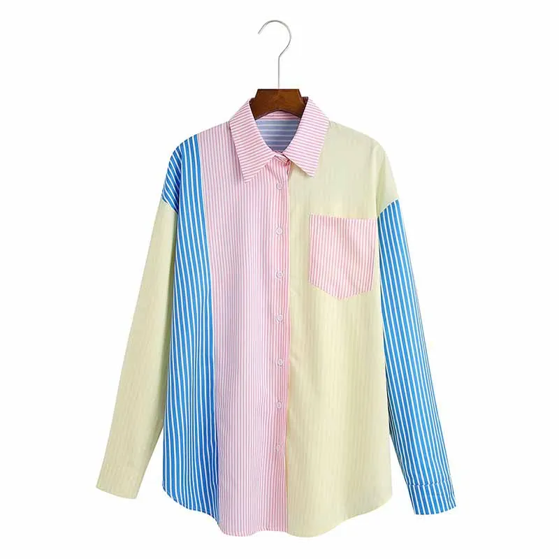 

Женская рубашка с отложным воротником Uniera 2021 Za, модная рубашка с длинным рукавом, 3 цвета