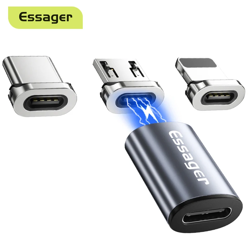 aliexpress.com - Essager Micro USB Type C Magnetic Adapter USBC Female To Microusb Male Converter Magnet USB-C Type-C Connector For iPhone Xiaomi