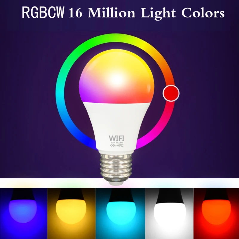 9 Вт WiFi умный светильник B22 E27 LED RGBW лампа работает с Amazon Alexa Google Assistant AC 220 В/110 В