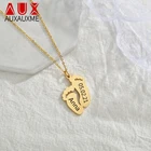 Ожерелья Auxauxme с именем стопы, украшения из нержавеющей стали под заказ с гравировкой, детские подарки на годовщину