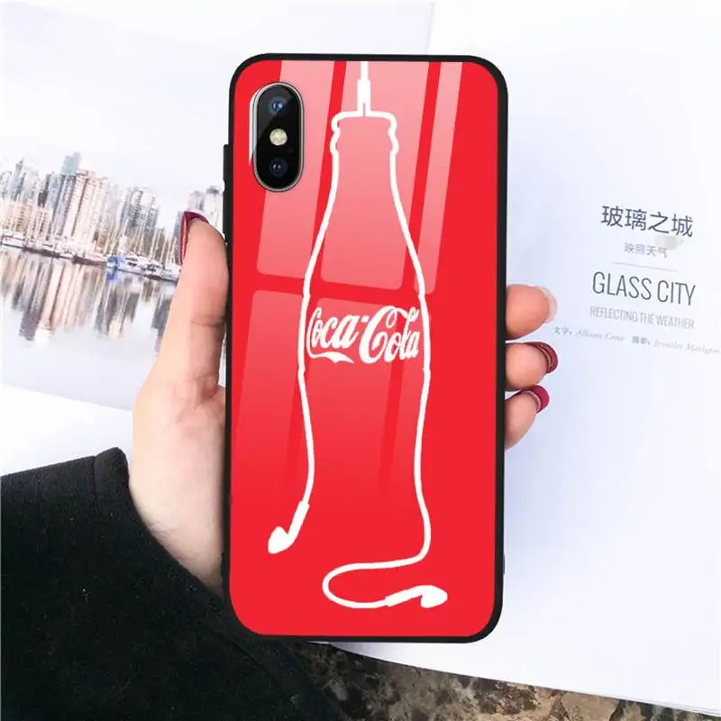 

Beverage cola brand Phone Case Tempered glass For iphone 11 12 PRO MAX X XS XR 5C 6 6S 7 8 plus