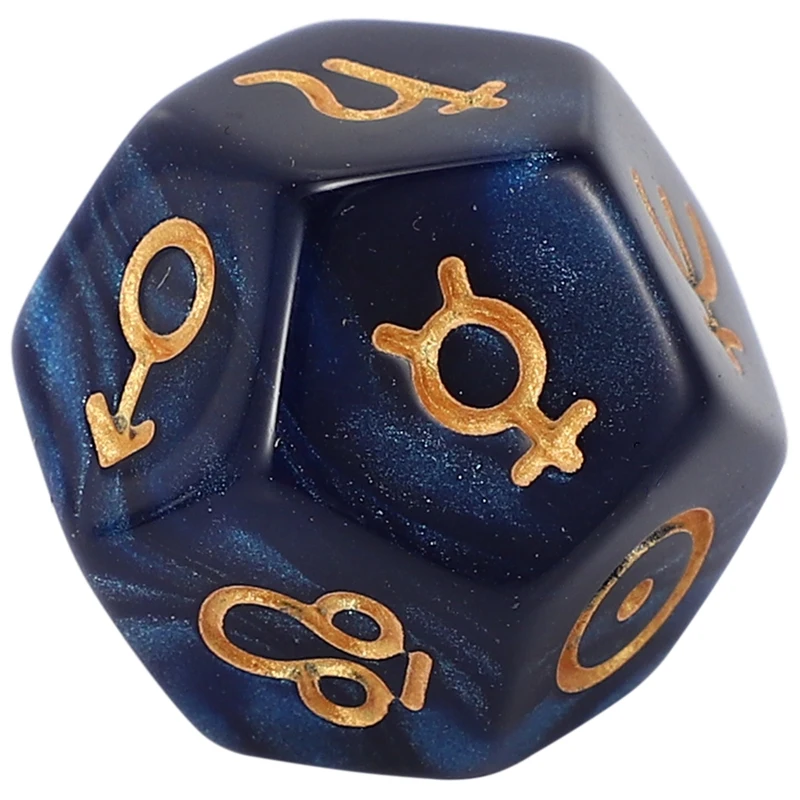 

9Pcs Pearl 12-Sided Astrology Zodiac Signs Dice for Constellation Divination Toys Creative Multi Sided Dice Type A