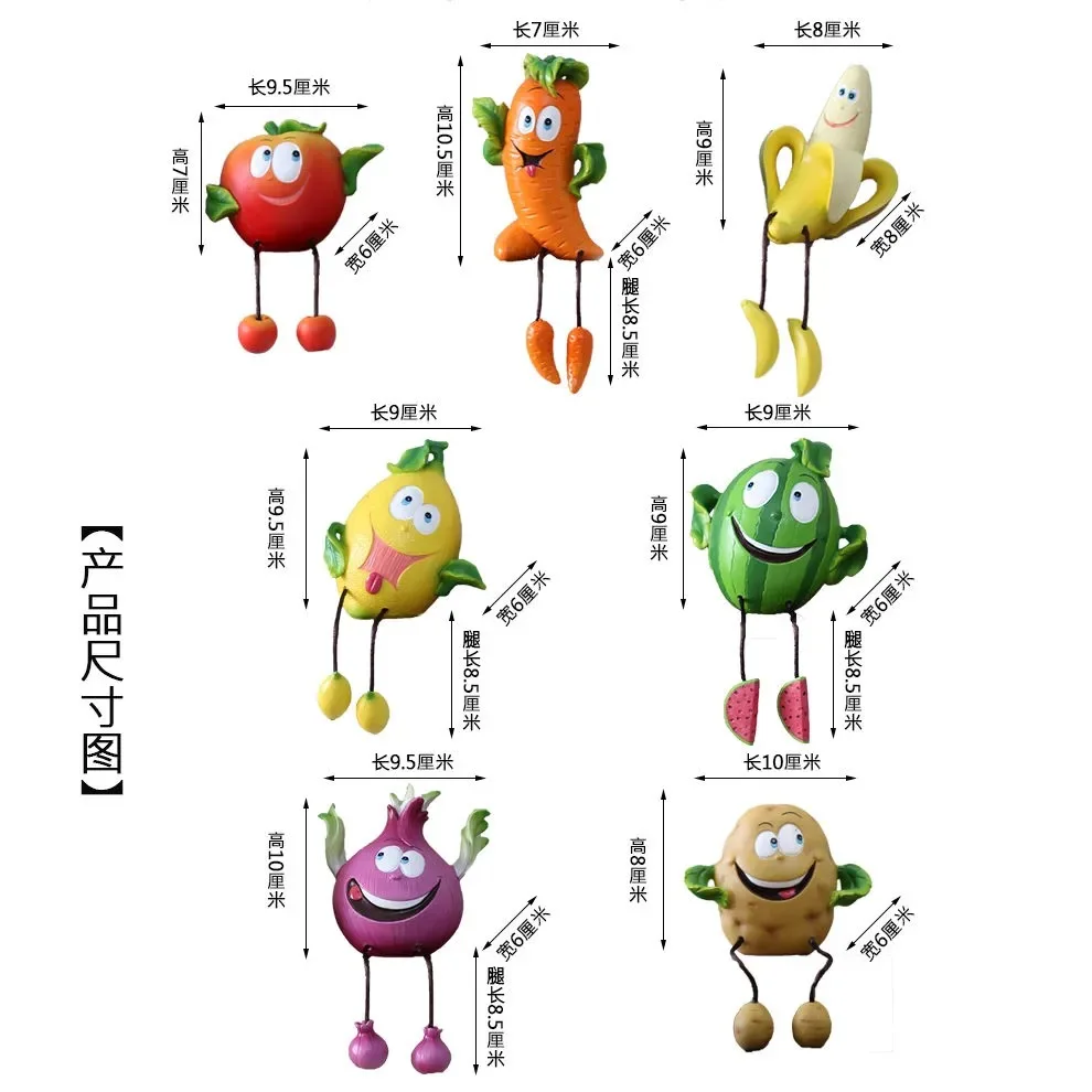 

7pcs/set Creative Cartoon Smiling Fruit Hanging Feet Doll Resin Crafts Home Decoration TV Cabinet Small Ornaments Holiday Gift