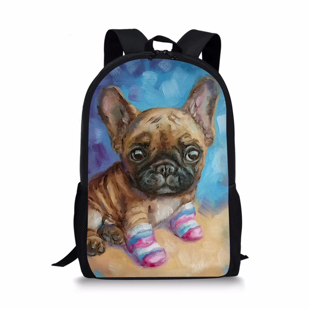 HaoYun Kids School Bag Cute Bulldogs Print Pattern Children's Travel Backpack Kawaii Design School Toddler Backpack for Boys