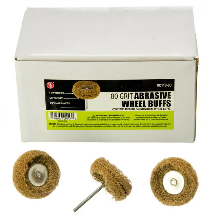 

12pc Abrasive Polishing Buffing Wheels Grinding Rotary Tool 1/8" Shank 80 Grit
