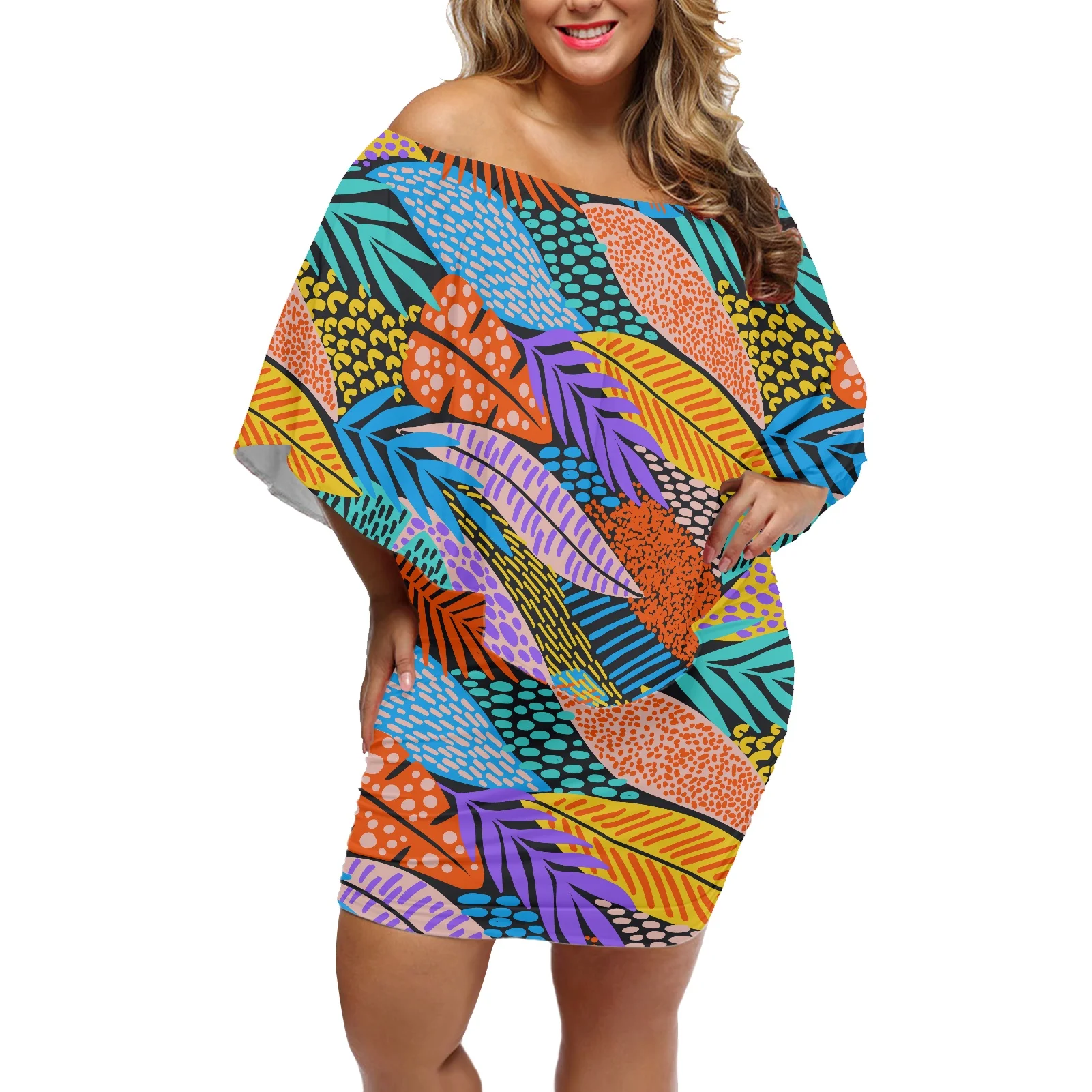 

Оптовая продажа, женское летнее плявечерние ное платье с тропическими пальмовыми листьями, женская одежда большого размера, повседневные п...