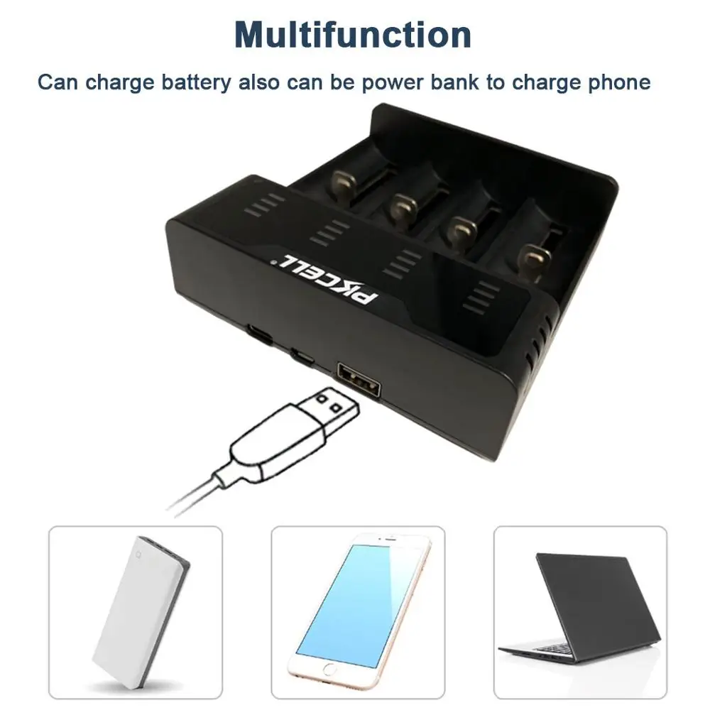 PKCELL AA/AAA зарядное устройство Зарядка 1,2 в 3,7 в AA/AAA 18650 перезаряжаемая батарея NIMH/NICD индикаторы зарядного устройства умное зарядное устройство