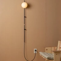 nordic bedroom wall lamp living room simple and modern free wiring with cord plug plug in switch hotel wall modeling lamp