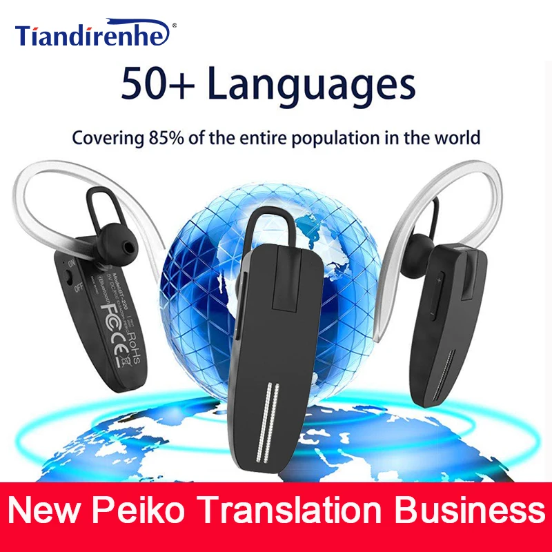 

New Peiko Translation Business Earbuds Bluetooth 5.0 50+ Languages Bluetooth AI APP Translator Wireless Earphones