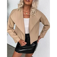autumnwinter new womens fashion casual short coat female loose solid color outerwear lady long sleeve thick jacket 2021 hot