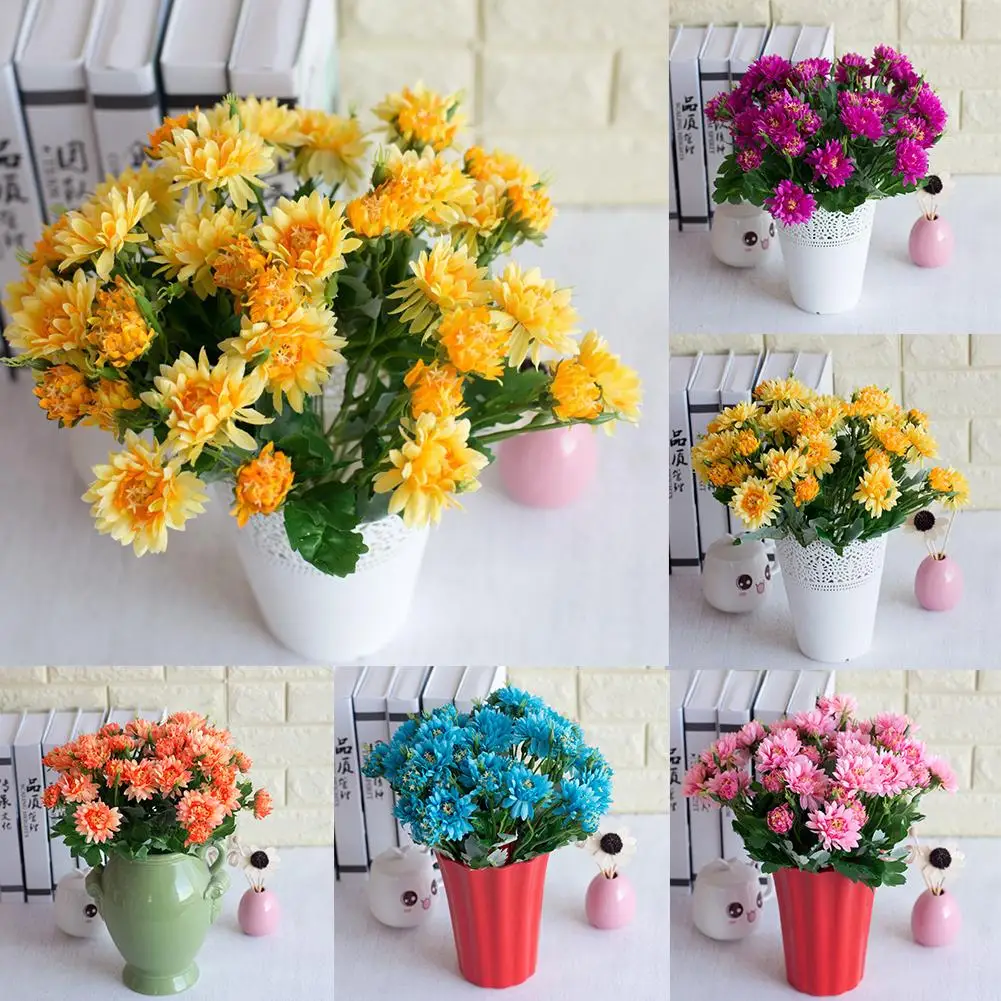 

1Pc 10 Heads Artificial Chrysanthemum Wedding Party Bridal Bouquet Home Decor