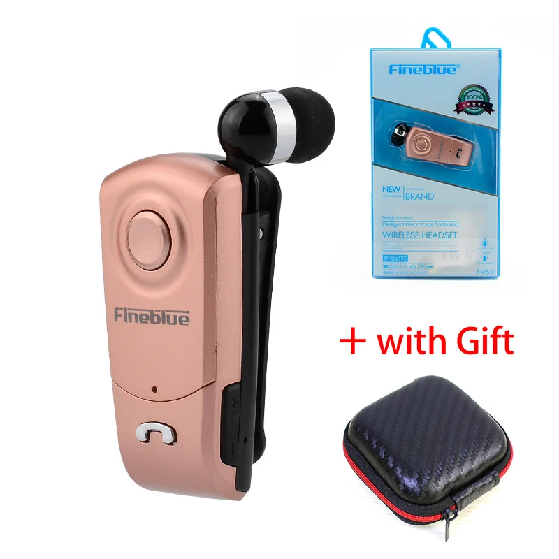 FINEBLUE F960, беспроводные Bluetooth наушники, оригинальные, свободные руки, портативность, масштабируемые наушники-вкладыши с зажимом для микрофона, наушники для телефона - Цвет: Розовый