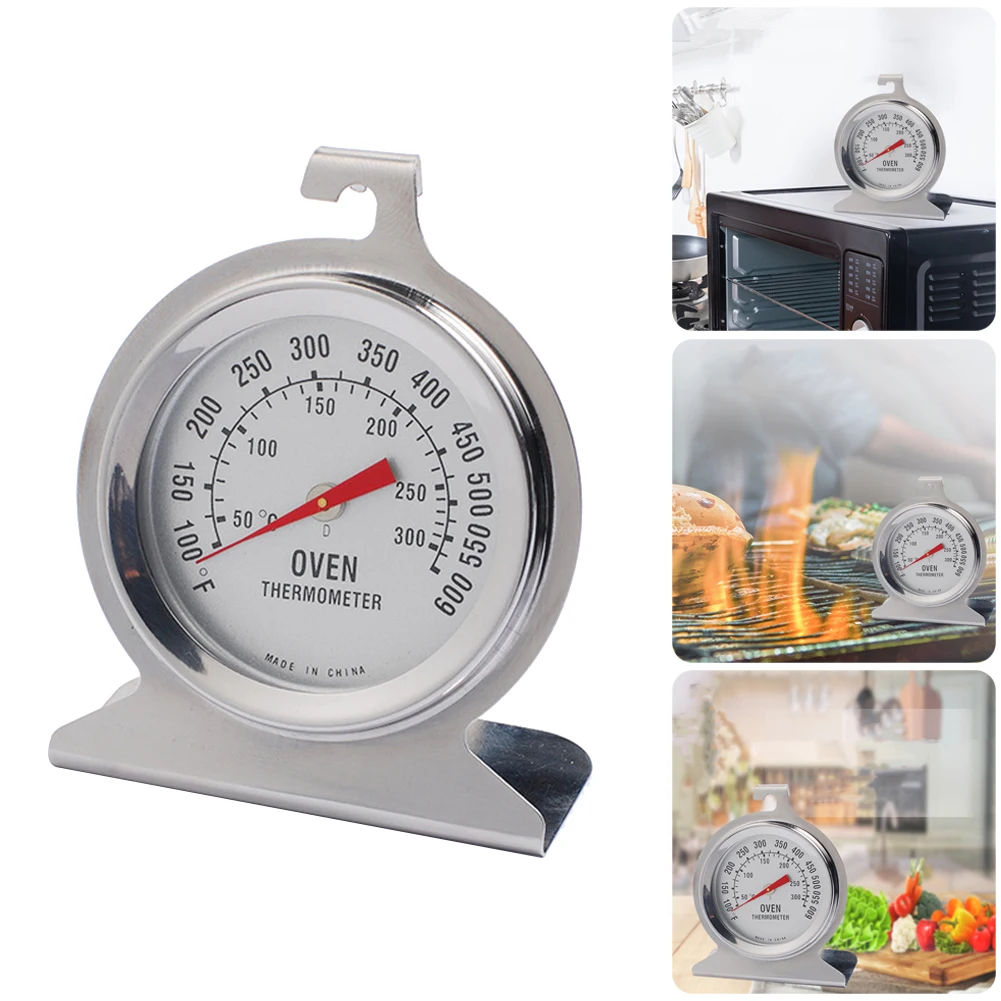 

60°F~600°F/20°C~300°C Classic Oven Thermometer Large Dial Stainless Steel Thermometer Oven Grill Smoke Kitchen Accessories