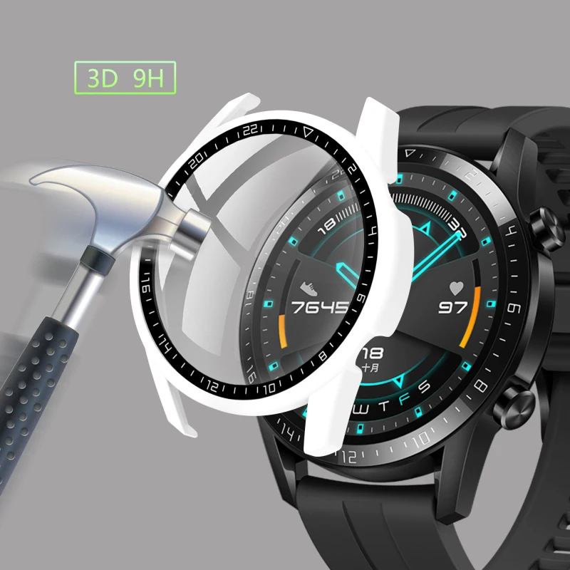 Жесткий чехол из поликарбоната и стекла для Huawei Watch GT 2 46 мм чехлы умных часов