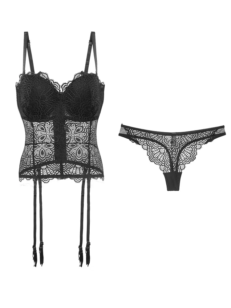 

Lingerie Sexy Hot Intimates Bra Sets Panty G-string Transparent Lace Brief SetsUnderwear ropa interior sujetador sous-vetements