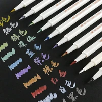 metallic markers set 12 colorsbox brush pens painting drawing watercolor pen black pape maries manga art supplies for artist