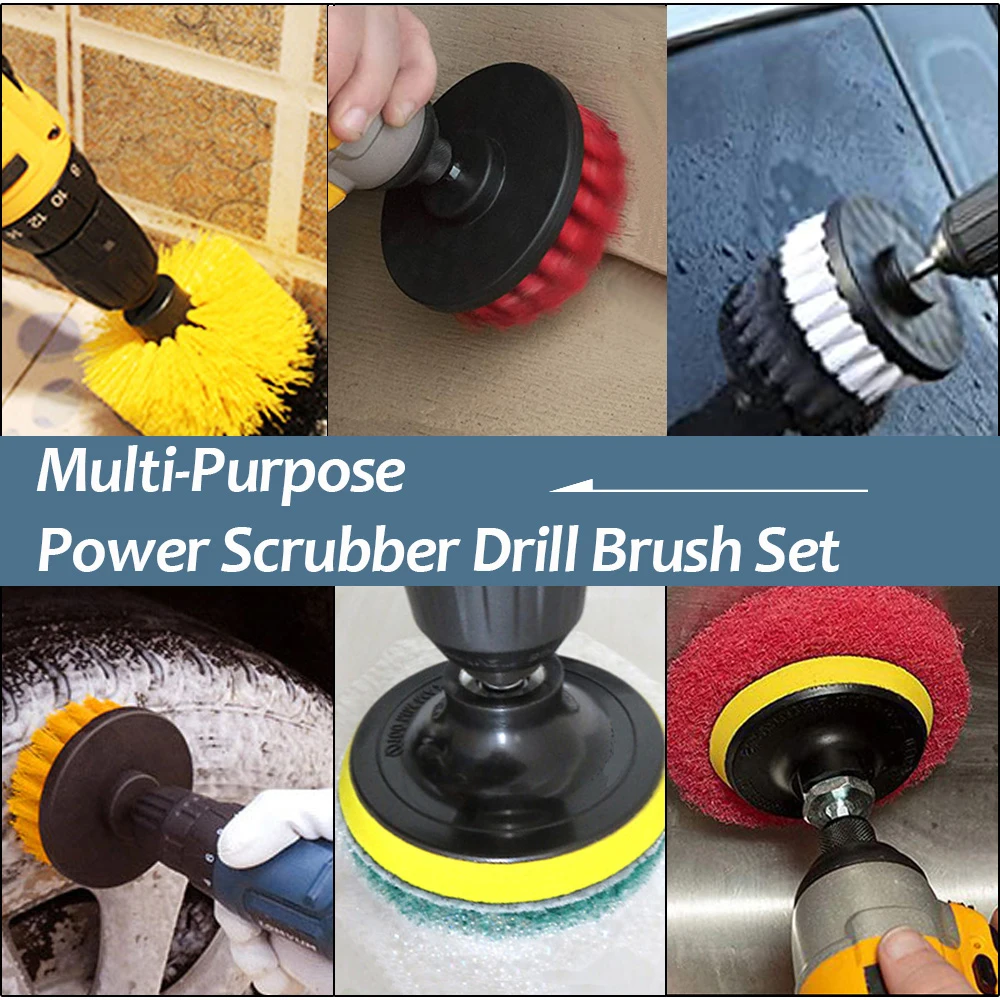 20 шт./компл. скруббер сверла набор кистей с полировальной подложкой автомобиля