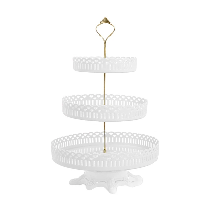 

Creative 3-Tie Display Cupcake Stands Macaron Stand for Dessert Cake Display Rack Wedding Party Gift for Baking Lover