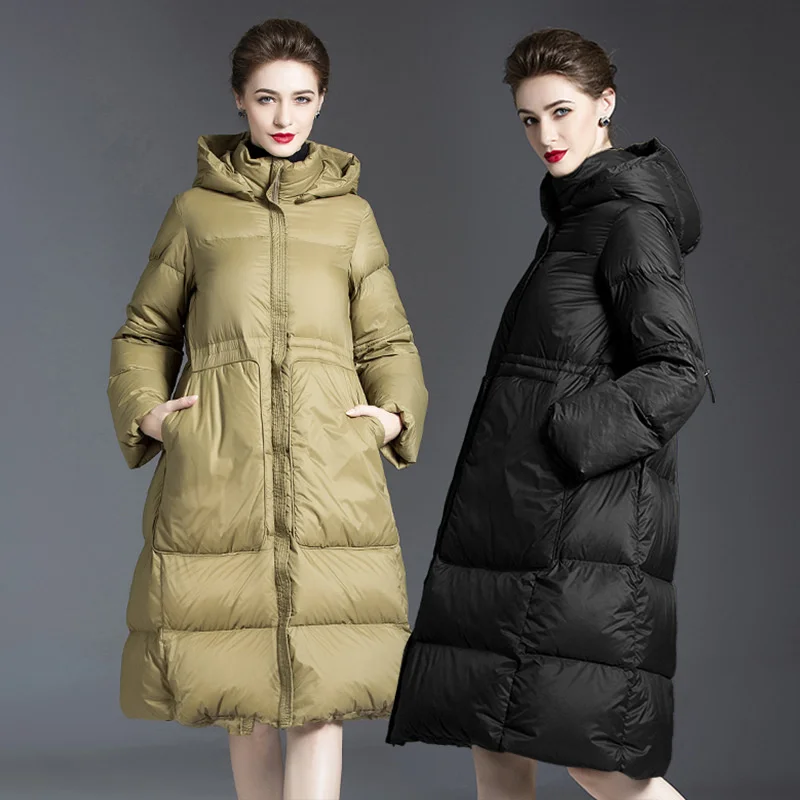 

Зимняя женская куртка 90% на белом утином пуху, утепленные женские парки, длинное пальто, женские куртки, женские пальто, одежда для женщин ...